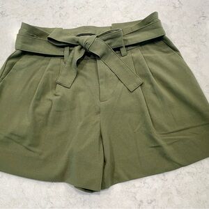 Army Green, Front Tie, High-waisted Shorts